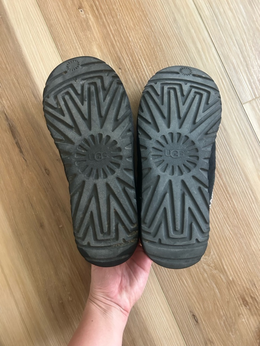 UGG Black Suede Slip-On Clogs with Braided Trim - Picture 5 of 5